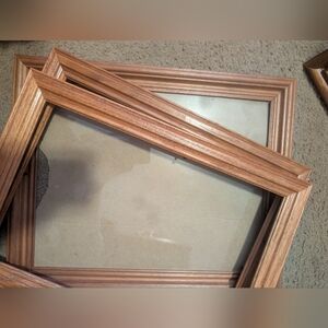 Three Elegant Brown Wooden Picture Frame